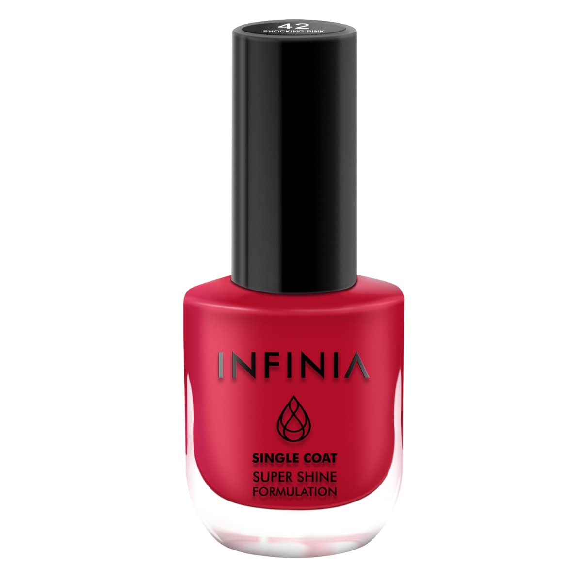 INFINIA Single Coat Super Shine Nail Polish With Ultra High Gloss, 12ml-042 Shocking Pink