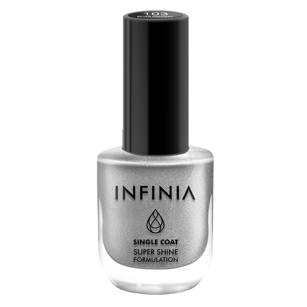 INFINIA Single Coat Super Shine Nail Polish With Ultra High Gloss, 12ml-103 Silver Gradient