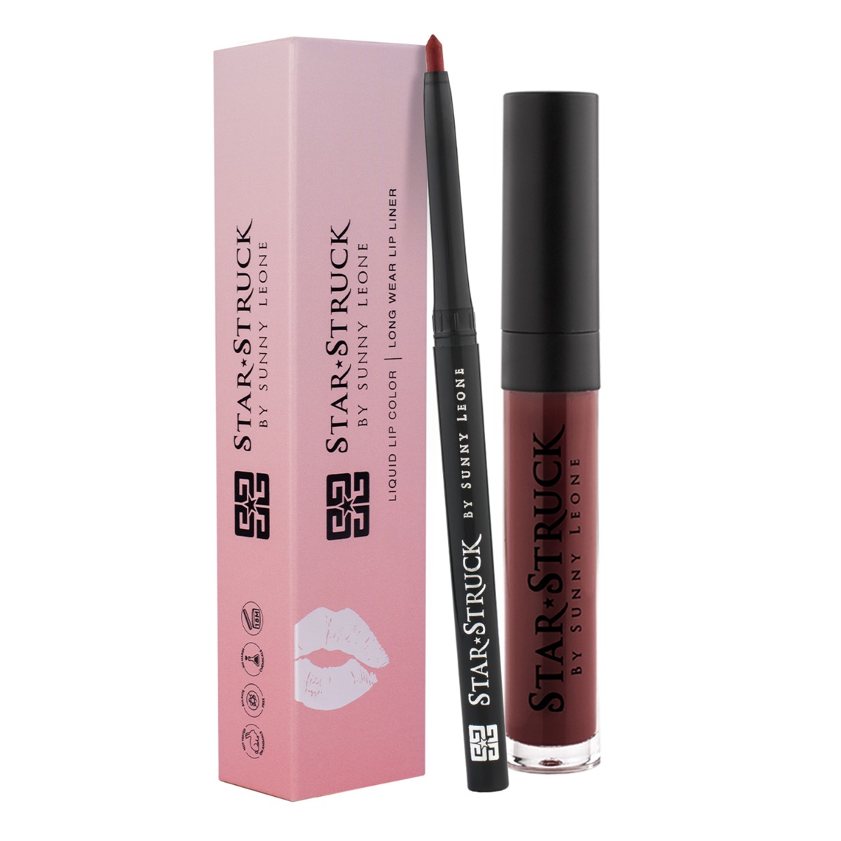 Star Struck by Sunny Leone Cinnamon Lip Kit - Lip Gloss, 5.5ml + Lip Liner, 0.25gm Combo