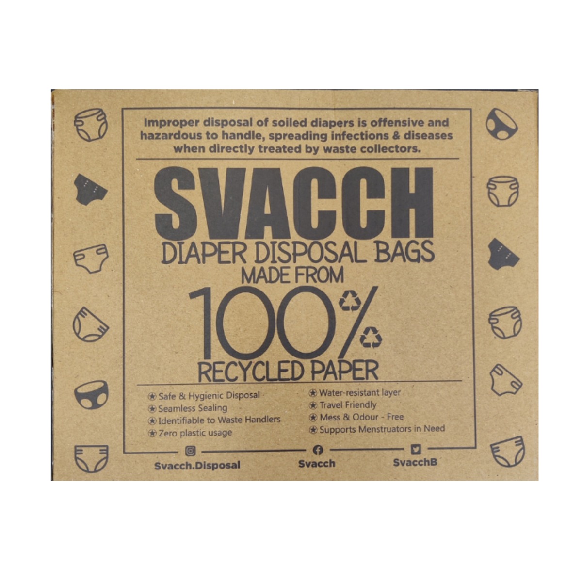 Svacch Diaper Disposal Bags, Pack of 250