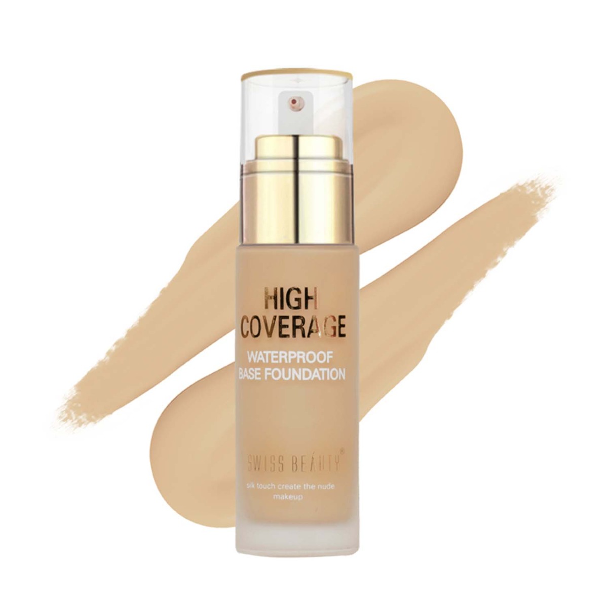 Swiss Beauty High Coverage Waterproof Base Foundation - Natural Nude, 60gm