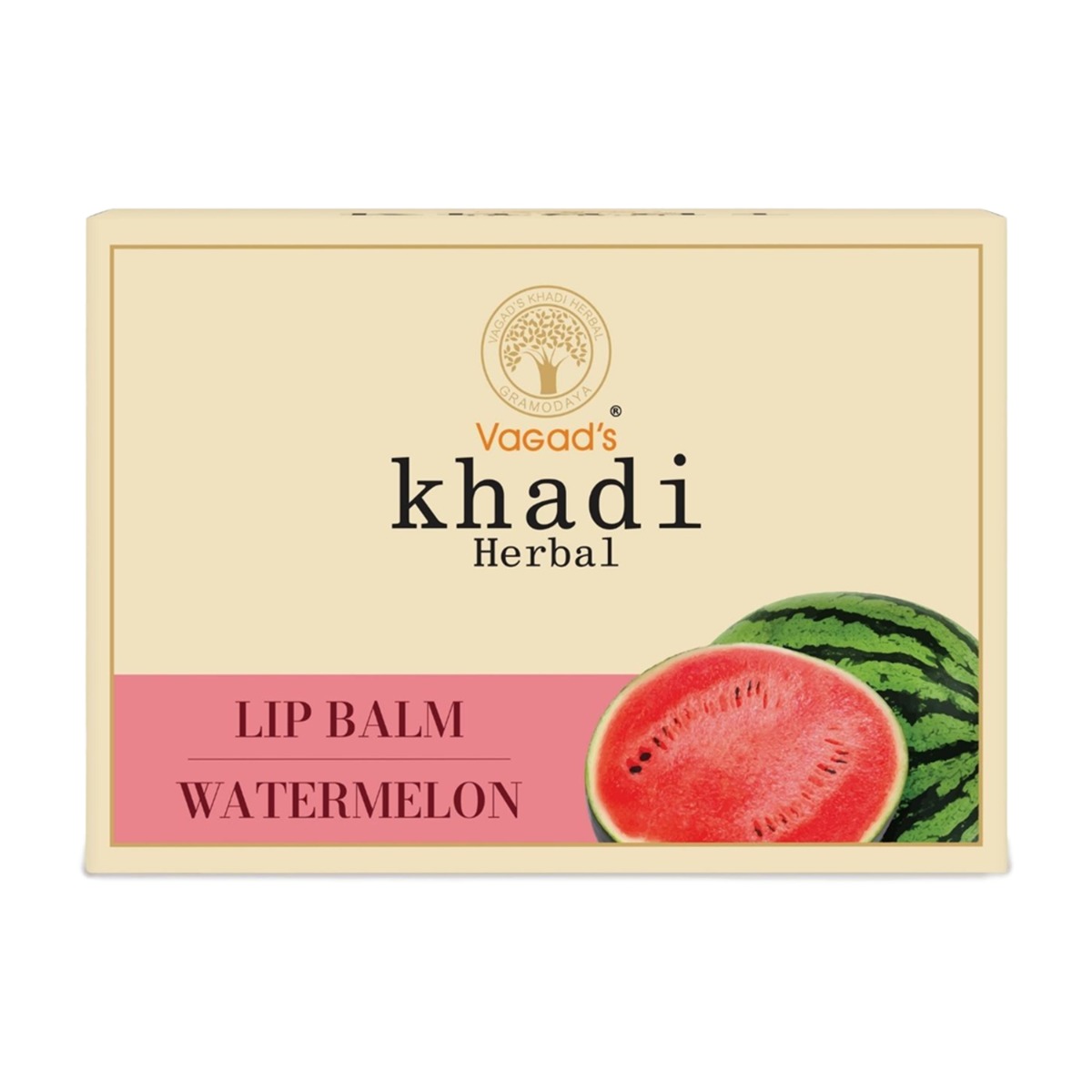 Vagad's Khadi Watermelon Lip Balm, 10gm